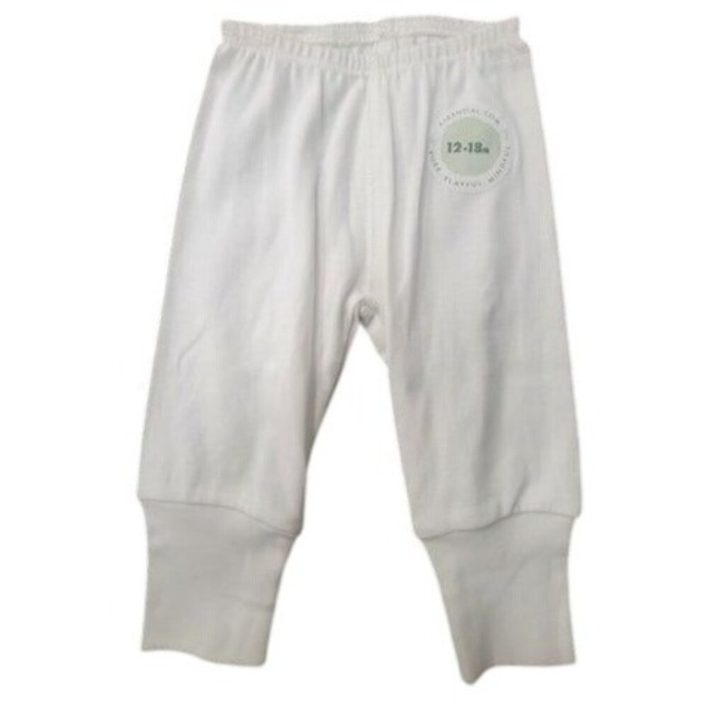 Kidential Baby Pants With Elongated Cuffs White 12-18 Months Cotton Blend Soft &